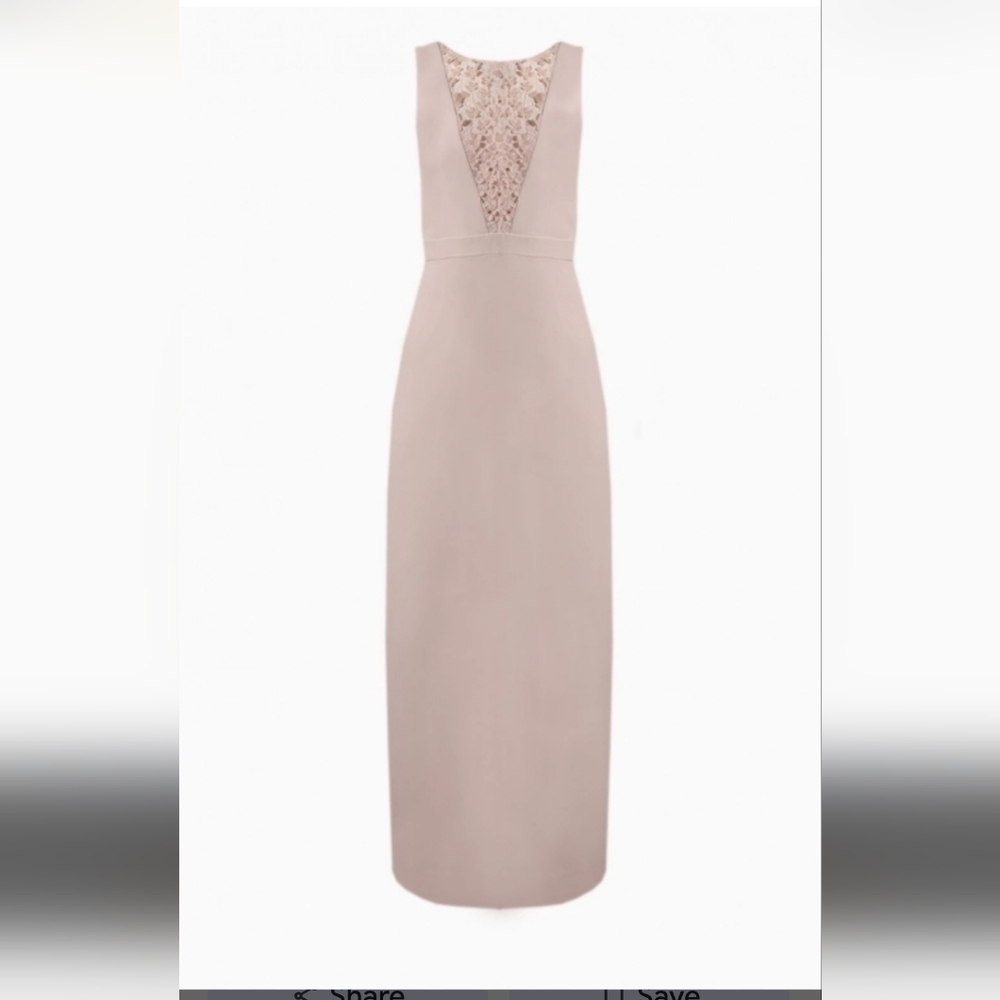 Karl Lagerfeld Lace Plunge Maxi Dress in Blush Pink  Size 2